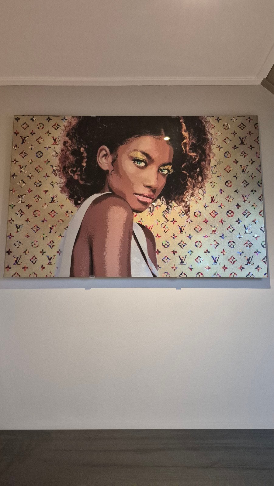 Schilderij glas Louis Vuitton 80x120cm zo goed als nieuw, Ophalen