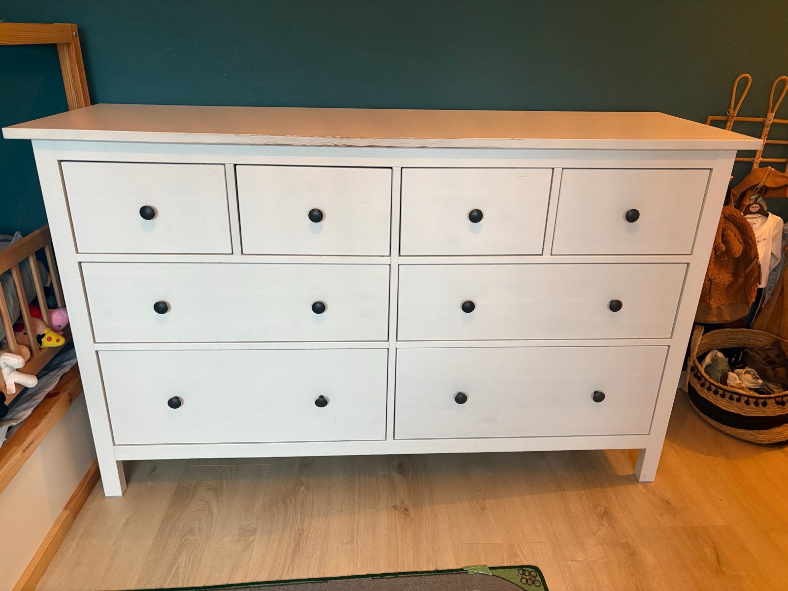 Witte ladekast Hemnes Ikea, Ophalen, Gebruikt, 5 laden of meer, 100 tot 150 cm