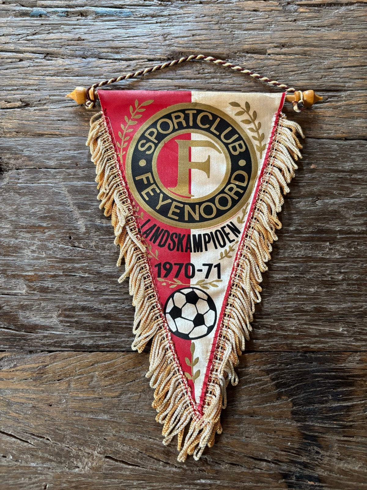 Feyenoord Kampioen Vaantje 1970-71 - Vintage Voetbal Memorab, Verzamelen, Verzenden, Gebruikt, Feyenoord, Vaantje of Sjaal