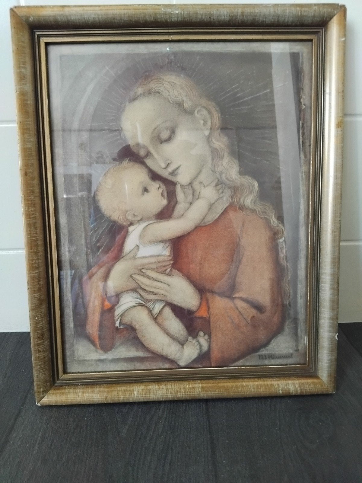 SCHILDERIJ, MARIA MET KINDJE JEZUS, Ophalen of Verzenden