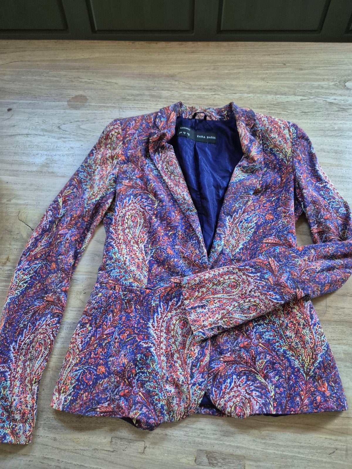 Zara Basic Paisley Jasje - Maat M, Kleding | Dames, Jasjes, Kostuums en Pakken, Maat 38/40 (M), Meerkleurig, Ophalen of Verzenden
