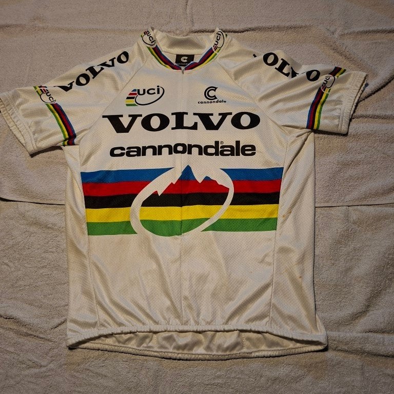 Vintage Wereldkampioen Volvo Cannondale wielershirt maat L, Ophalen of Verzenden, Gebruikt, Kleding