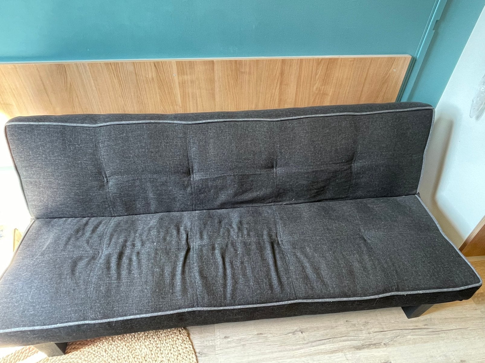 Slaapbank, Huis en Inrichting, Slaapkamer | Slaapbanken, Ophalen, 90 cm, Eenpersoons, Zwart