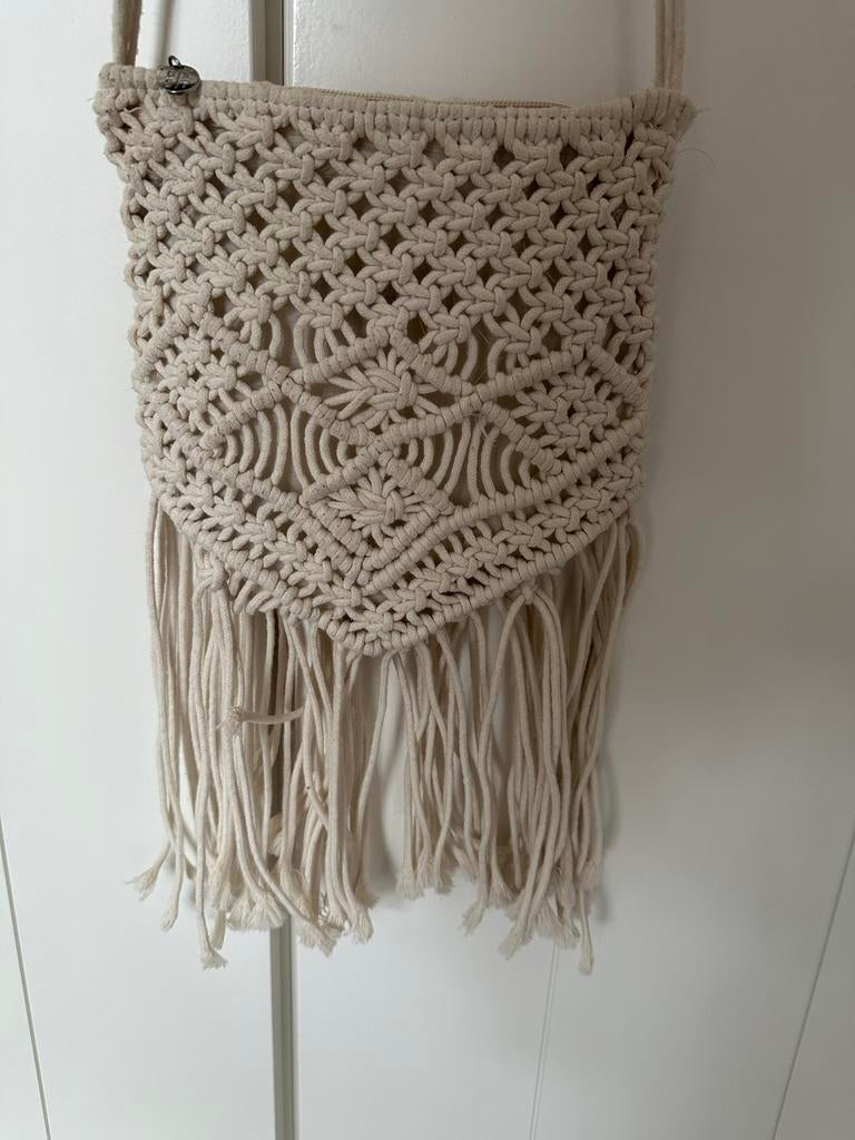 Costes Macramé Schoudertas - Crème, Ophalen of Verzenden, Gebruikt, Beige, Overige merken