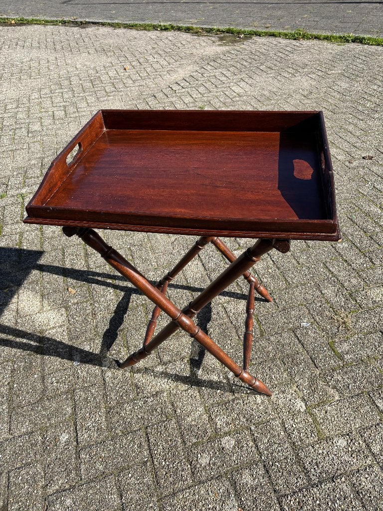 antiek/vintage dienblad met inklapbaar onderstel, Ophalen