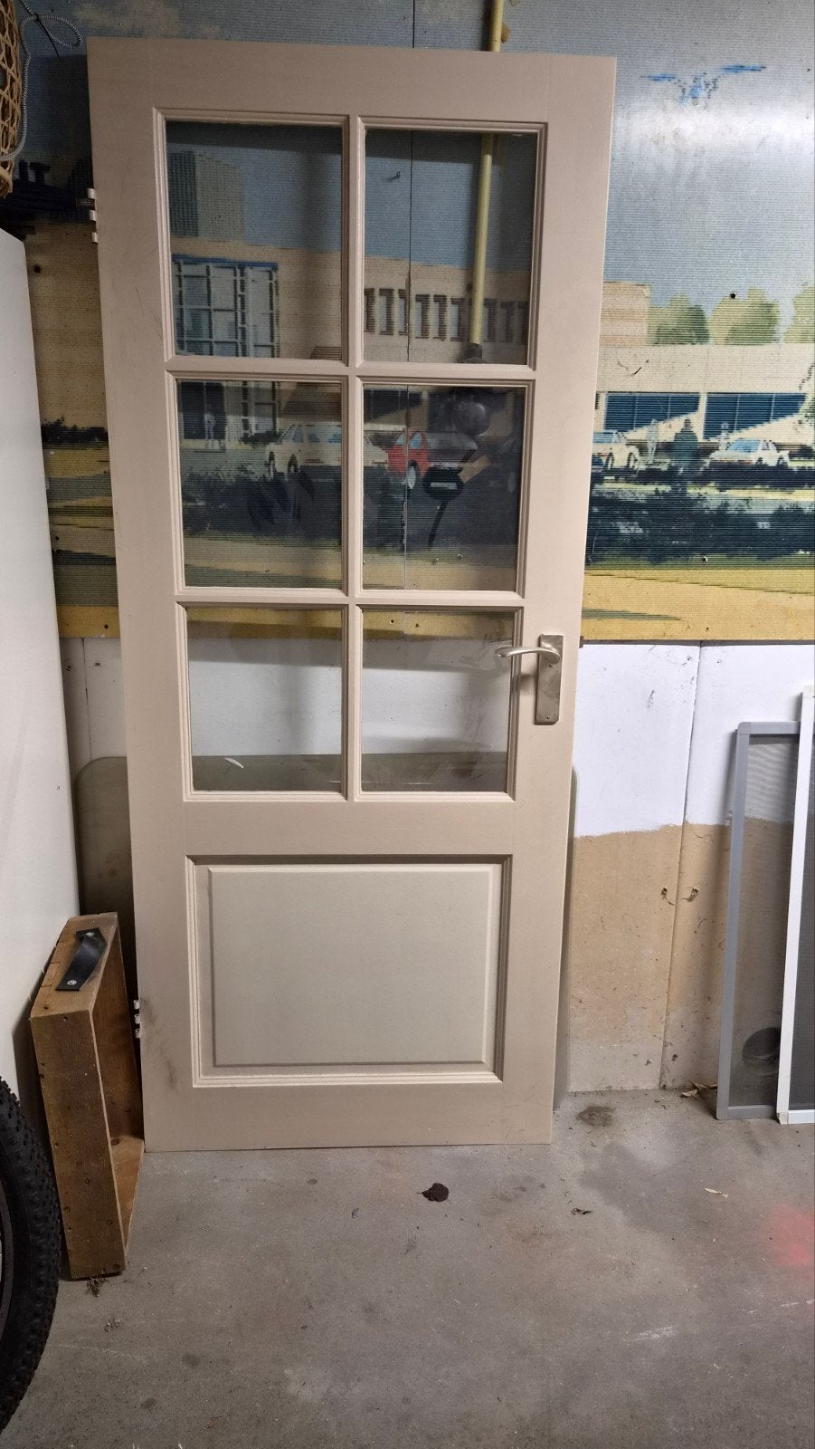 Binnendeur met glas 82,5x197,5 cm, Ophalen, Gebruikt, 80 tot 100 cm, Binnendeur
