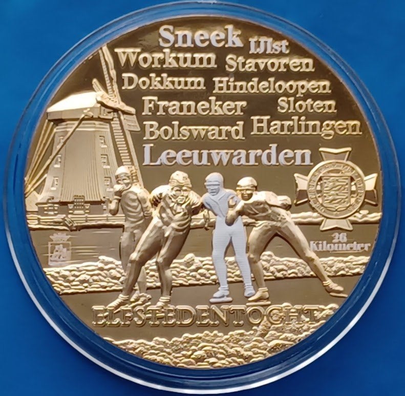Penning Friese Elfstedentocht IJlst - Nationaal Erfgoed, Verzenden, Brons, Nederland