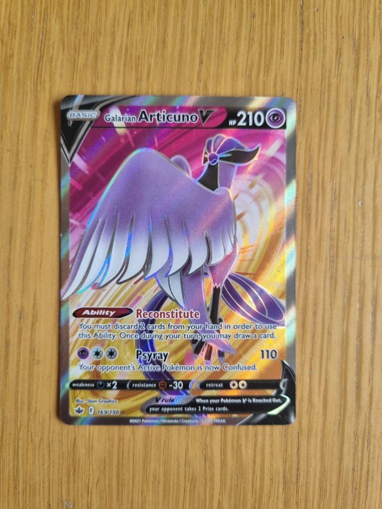 Pokemonkaart Galarian Articuno V 169/198, Ophalen, Zo goed als nieuw