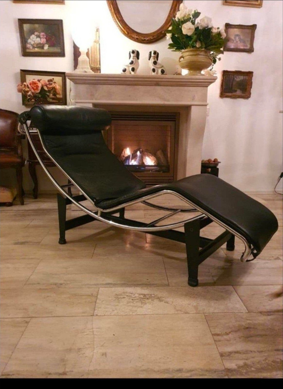 2x Replica Le Corbusier LC4 Chaise Longue Zwart Leer, Ophalen, Gebruikt, Design, Modern, 150 cm of meer