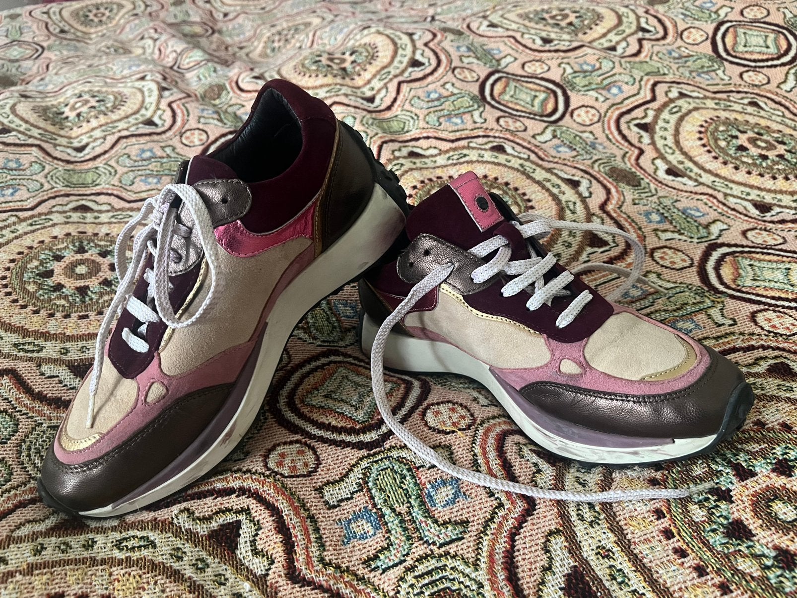 Lederen sneakers Manfield no stress 38, Ophalen of Verzenden, Gedragen, Sneakers of Gympen