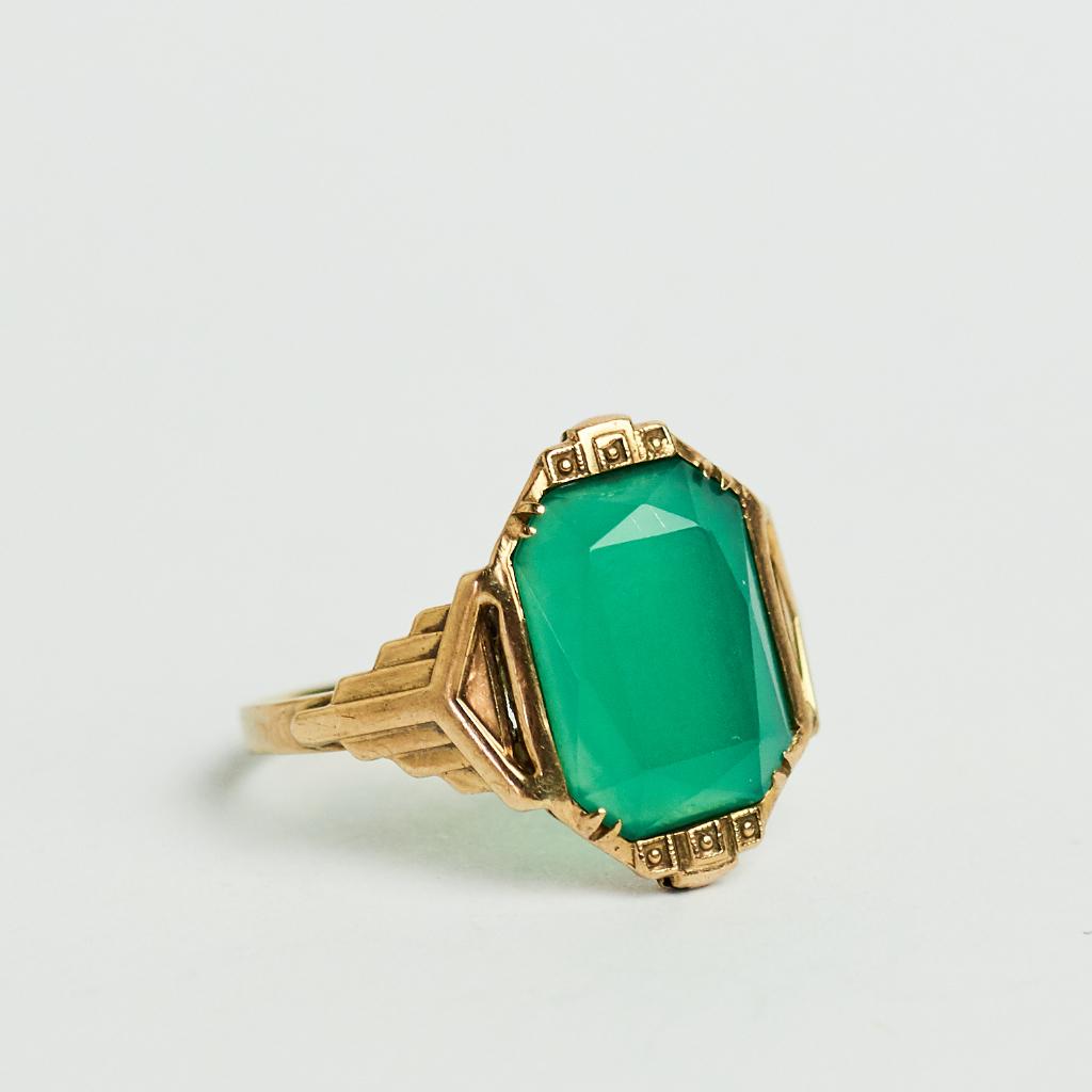 Vintage bijzondere gouden ring 8 karaat engeland goud, Sieraden, Tassen en Uiterlijk, Ringen, Zo goed als nieuw, Dame, 17 tot 18