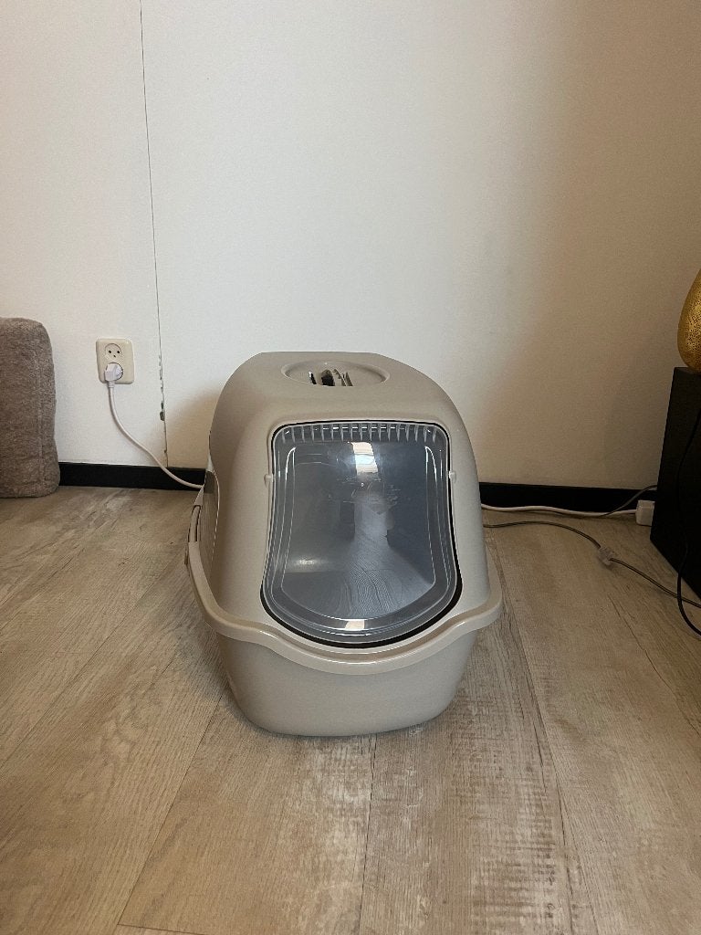 Kattenbak beige L54xB30xH39, Ophalen, Gebruikt