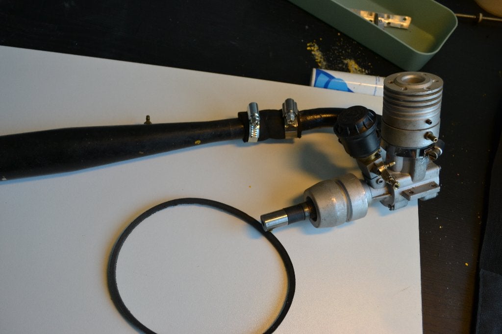 Nitro 10cc motor voor speedboot incl.uitlaat, Ophalen of Verzenden, Gebruikt
