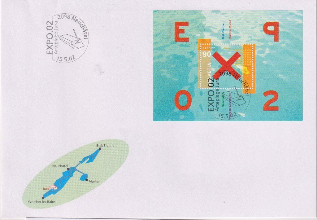 Zwitserland 2002 Blok EXPO Neuchatel landkaart, Verzenden, Onbeschreven, Europa