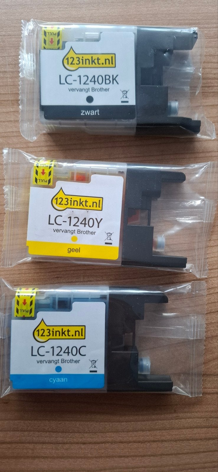 3 kleuren cartridges voor Brother printer (LC-1240), Ophalen of Verzenden, Nieuw, Kleur printen, 123inkt (vervangt Brother)