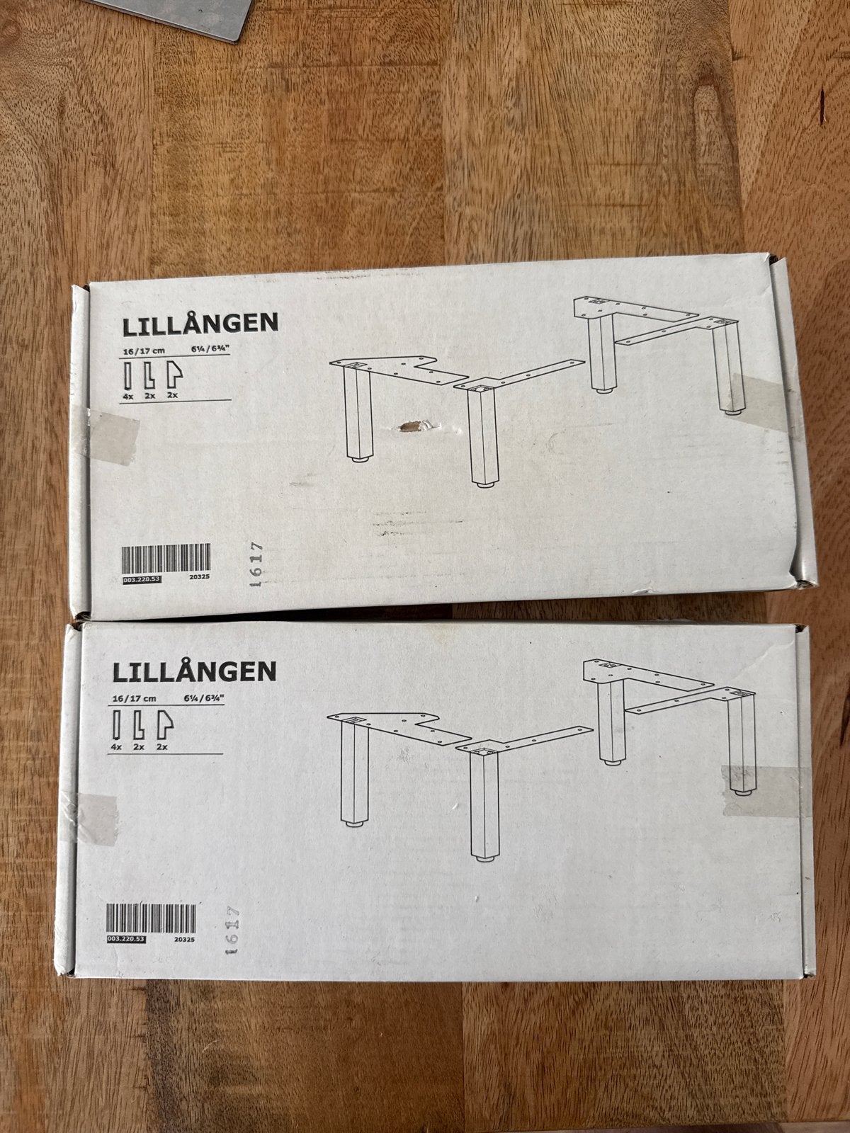 Twee nieuwe IKEA LILLÅNGEN poten (16/17 cm), Huis en Inrichting, Ophalen, Nieuw