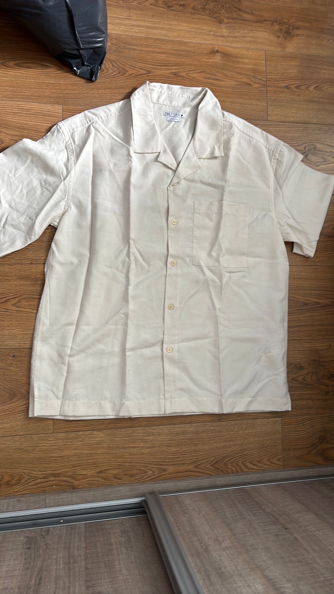 Overhemd linnen mix Zara, Ophalen of Verzenden, Nieuw, Beige, Halswijdte 43/44 (XL)