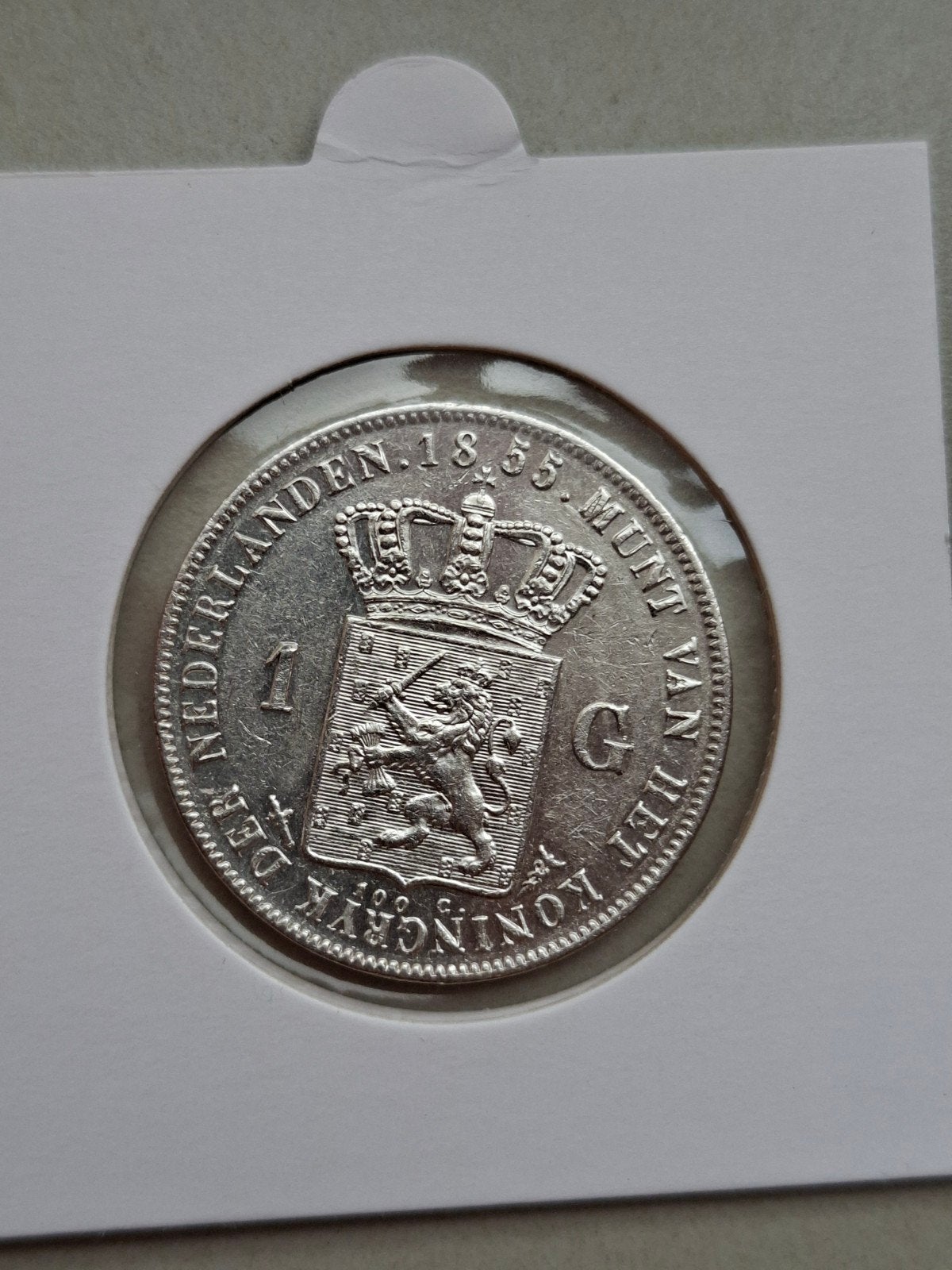 1 gulden 1855 prachtig mooi! Willem 3 III, 1 gulden, Koning Willem III, Zilver, Ophalen of Verzenden