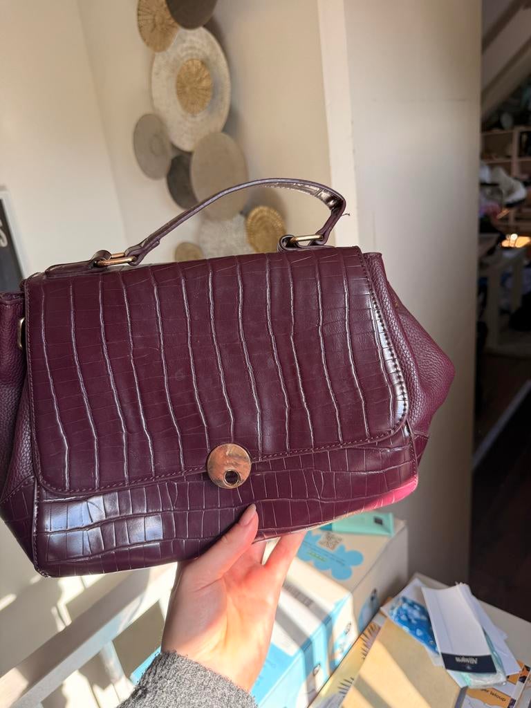 Bordeaux rode tas, Sieraden, Tassen en Uiterlijk, Tassen | Damestassen, Ophalen of Verzenden, Zo goed als nieuw, Rood, Handtas