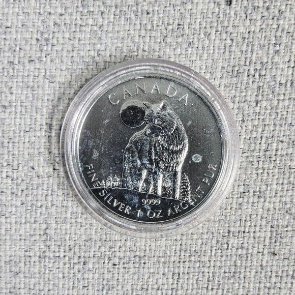 Canadian Wildlife – Wolf 1 oz 2011, Postzegels en Munten, Ophalen of Verzenden, Losse munt, Zilver