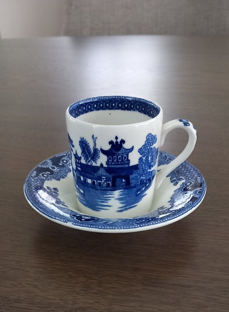 Kop en schotel van Burleigh Ware Willow, Antiek en Kunst, Ophalen