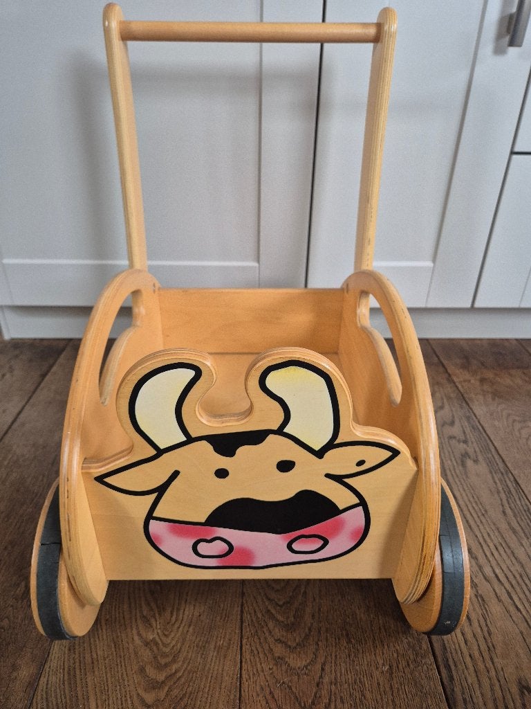 Janbibejan houten duwkar/loopwagen, Ophalen, Gebruikt, Duw- of Trekspeelgoed