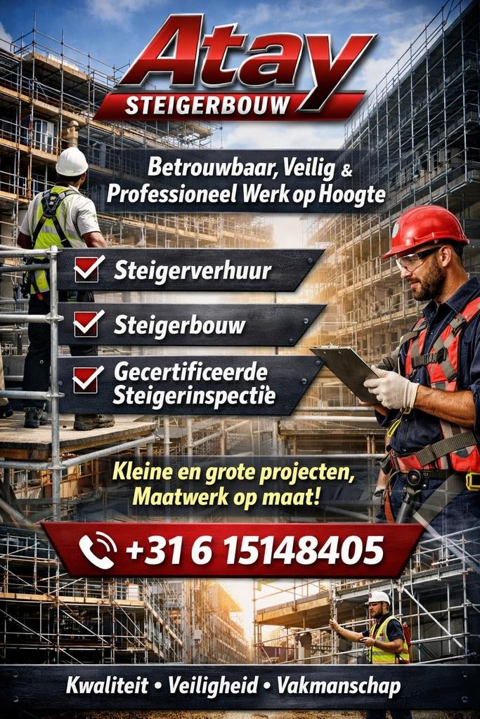 Steiger, Doe-het-zelf en Verbouw, Steigers, Nieuw, Rolsteiger of Kamersteiger, 5 meter of hoger, Ophalen of Verzenden