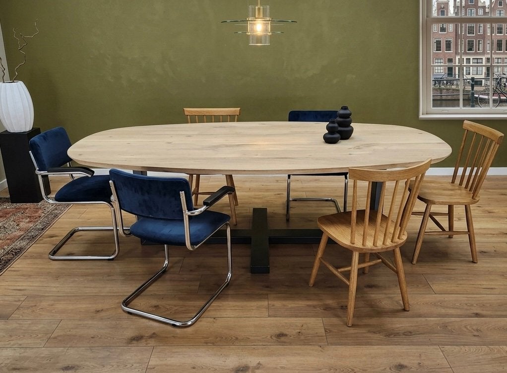 Foto 7 van Eiken deens ovale tafel eettafel MAATWERK Eikenhout