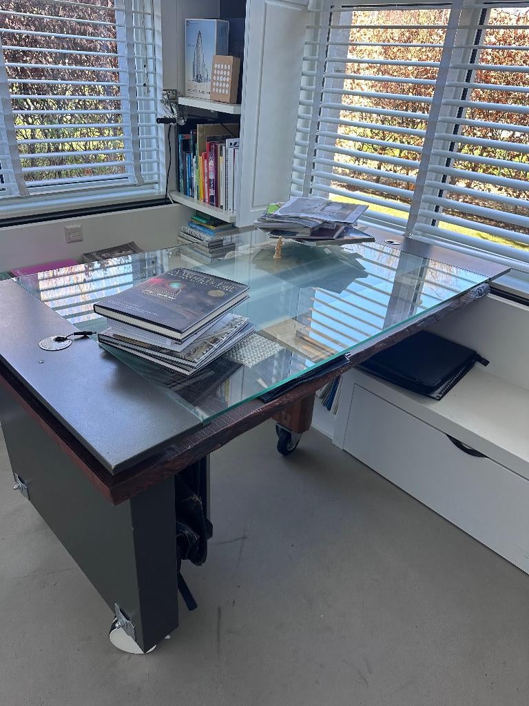 3 design maatmeubel bureau tafels; samen 1 tafel, Ophalen, Overige typen, 160 cm, Gebruikt