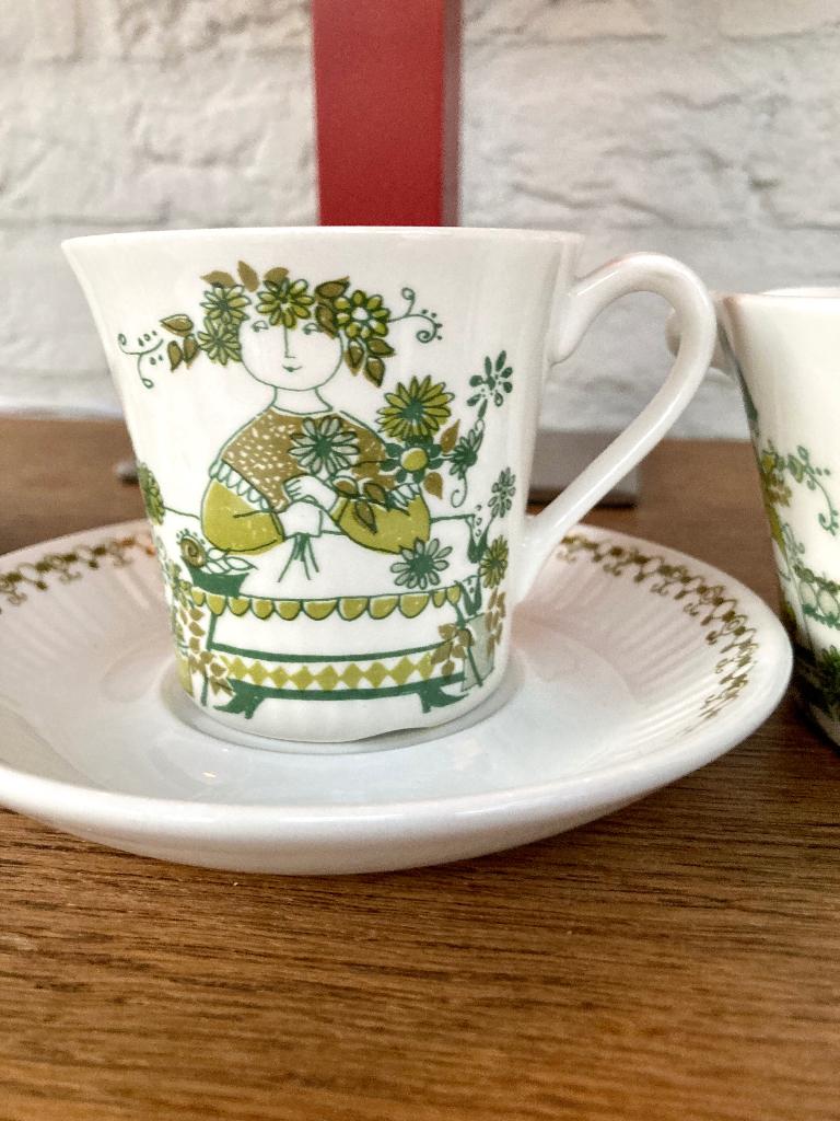 Figgjo Flint Noorwegen: 3 serviesonderdelen, decor Market., Ophalen of Verzenden, Zo goed als nieuw, Overige stijlen, Kop(pen) en/of Schotel(s)