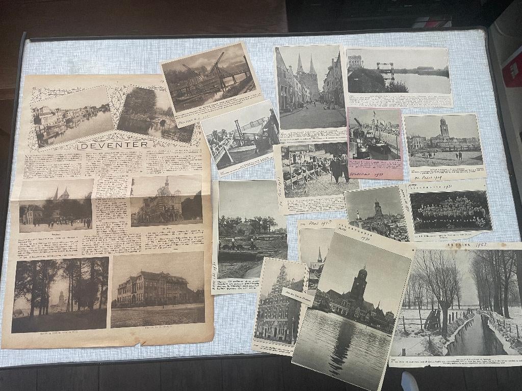 D042 Zeer oude krantenknipsels Deventer Panorama Prins, Ophalen of Verzenden, 1940 tot 1960, Nederland, Krant