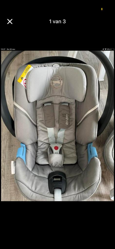 Cybex Aton 5 autostoel Groep 0 (0-13kg) met base, Autogordel of Isofix, Gebruikt, Zijbescherming, 0 t/m 13 kg