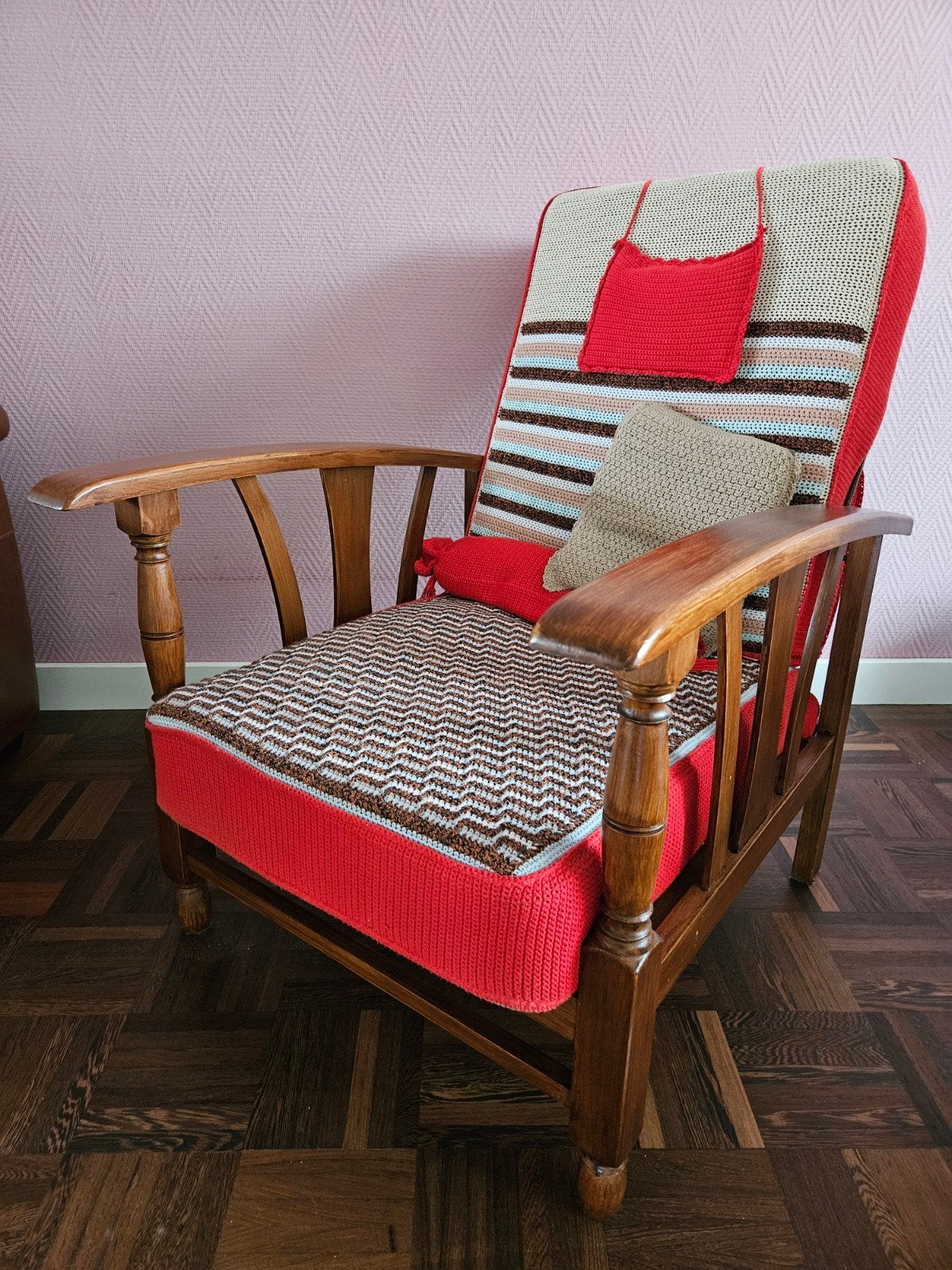 Vintage rookstoel met gerestaureerd frame, Ophalen