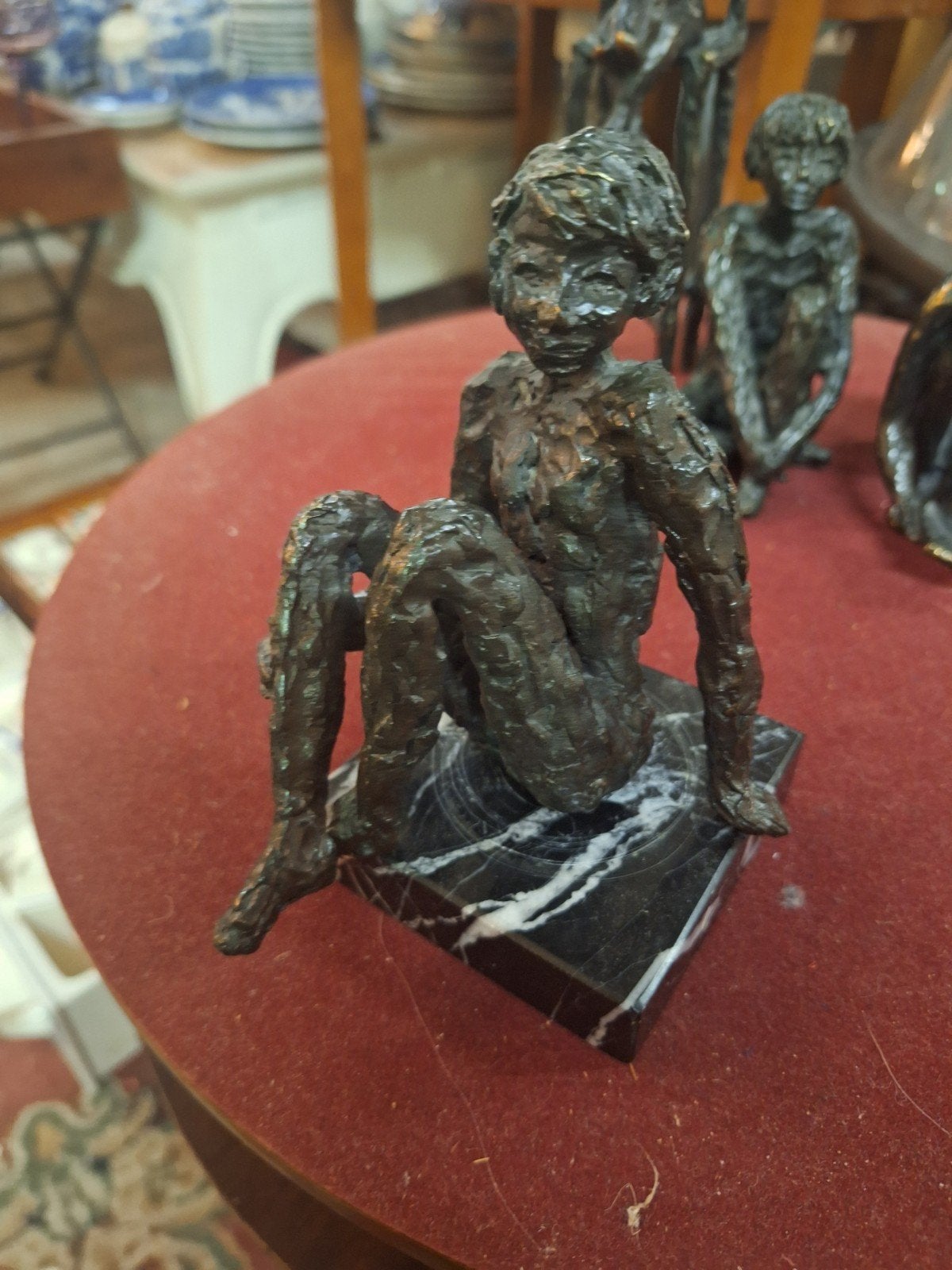 Bronzen zittend naakt van Astrid Veldhuyzen, Minder dan 20 cm, Ophalen of Verzenden, Brons, Beeld