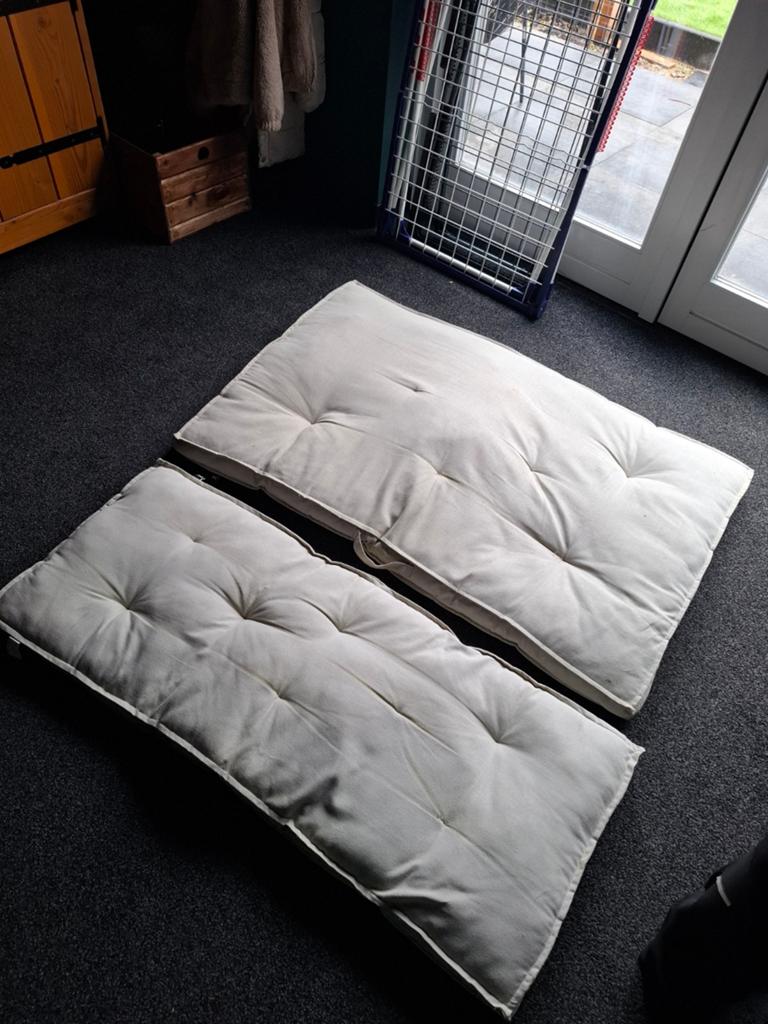 Lichtgroene palletkussens van Xenos - Doe een bod!, Huis en Inrichting, Woonaccessoires | Kussens, Ophalen, Gebruikt, Groen, Rechthoekig