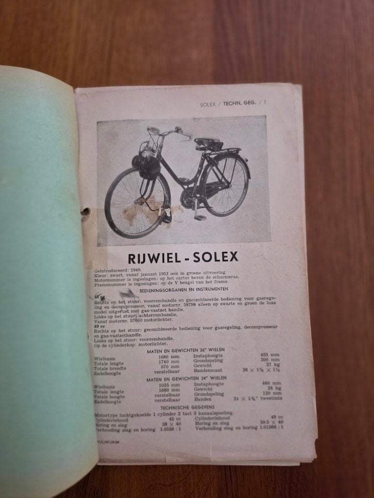 Solex, Zwanenhals werkplaatshandboek, Ophalen of Verzenden, Gebruikt