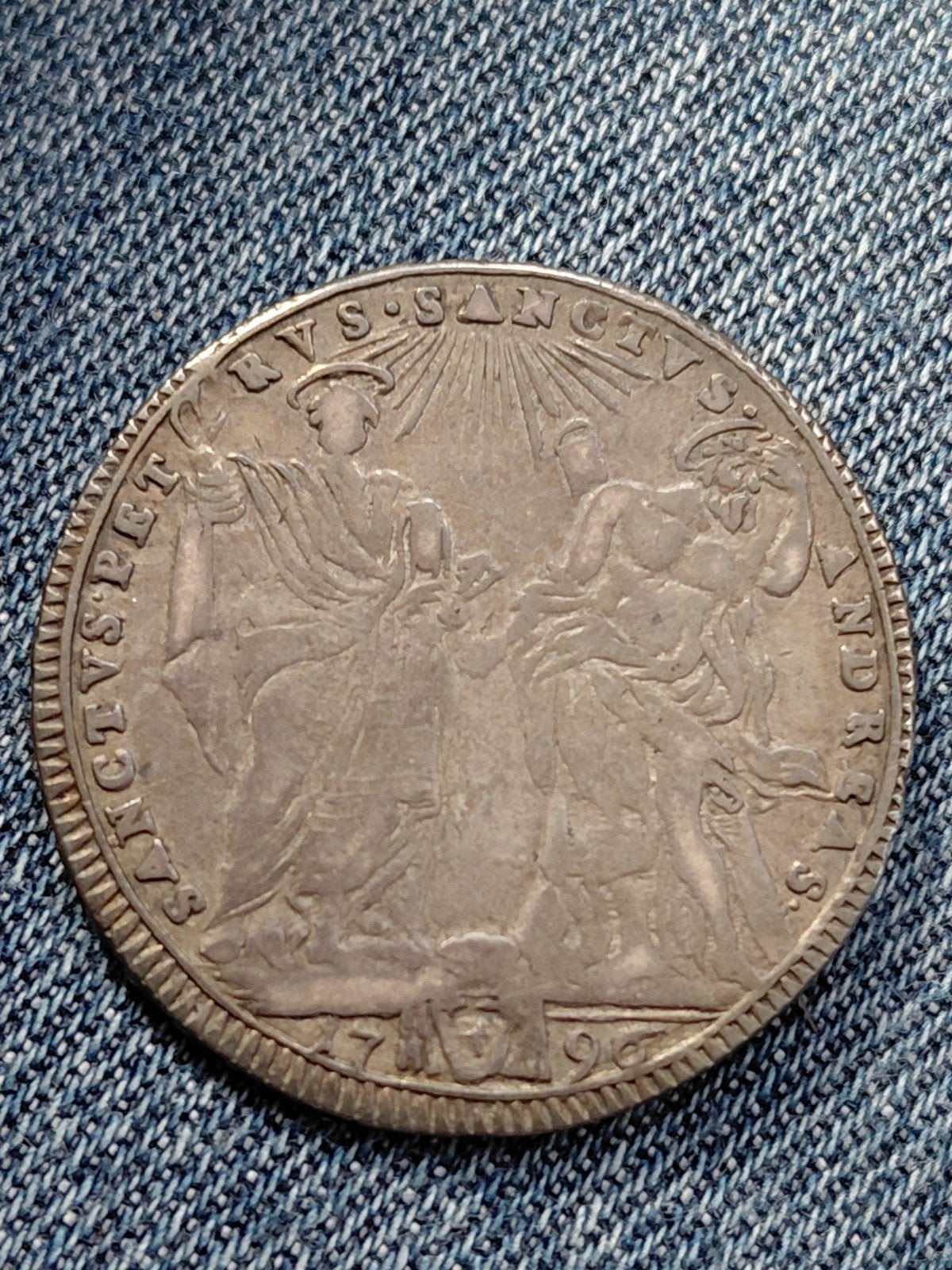 Pauselijke Staat Testone 1796 Pius VI - Zilver, Verzenden, Italië, Losse munt, Zilver