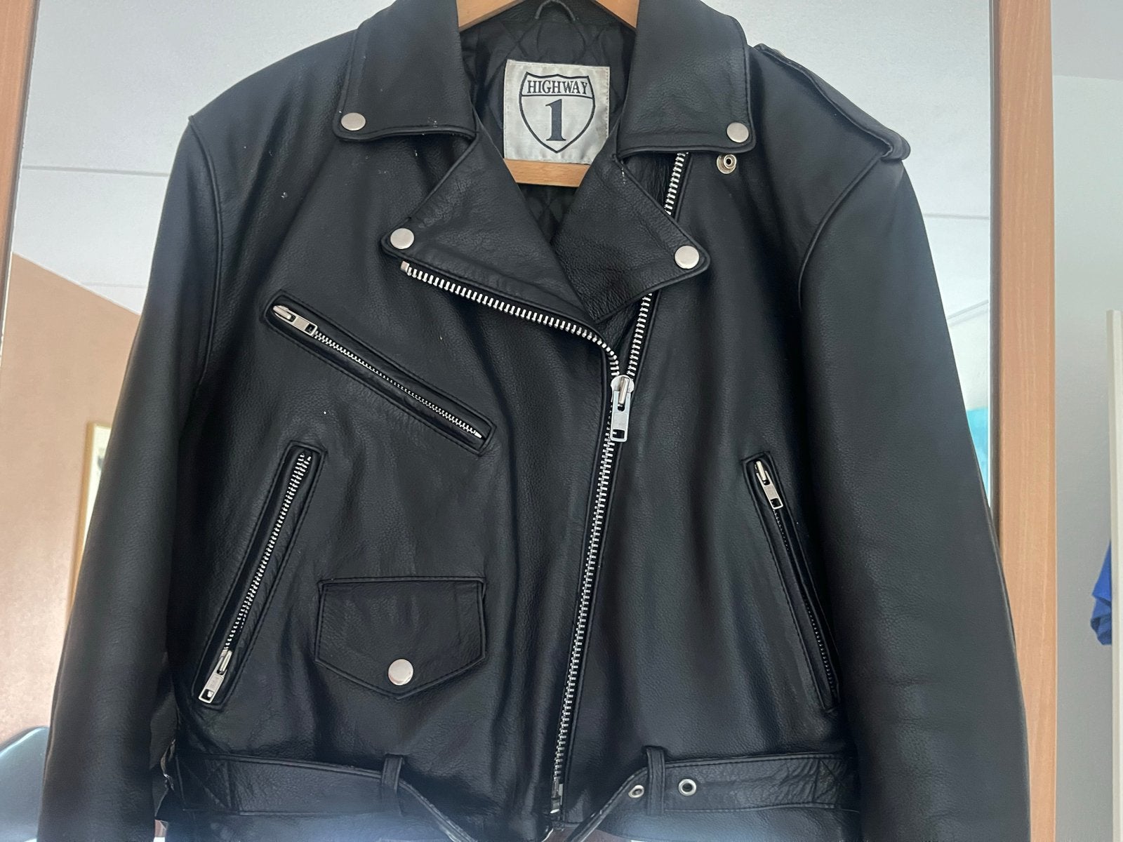 Leren motorjack Highway 1 - Maat 38, Motoren, Kleding | Motorkleding, Ophalen of Verzenden, Tweedehands, Dames, Jas | leer