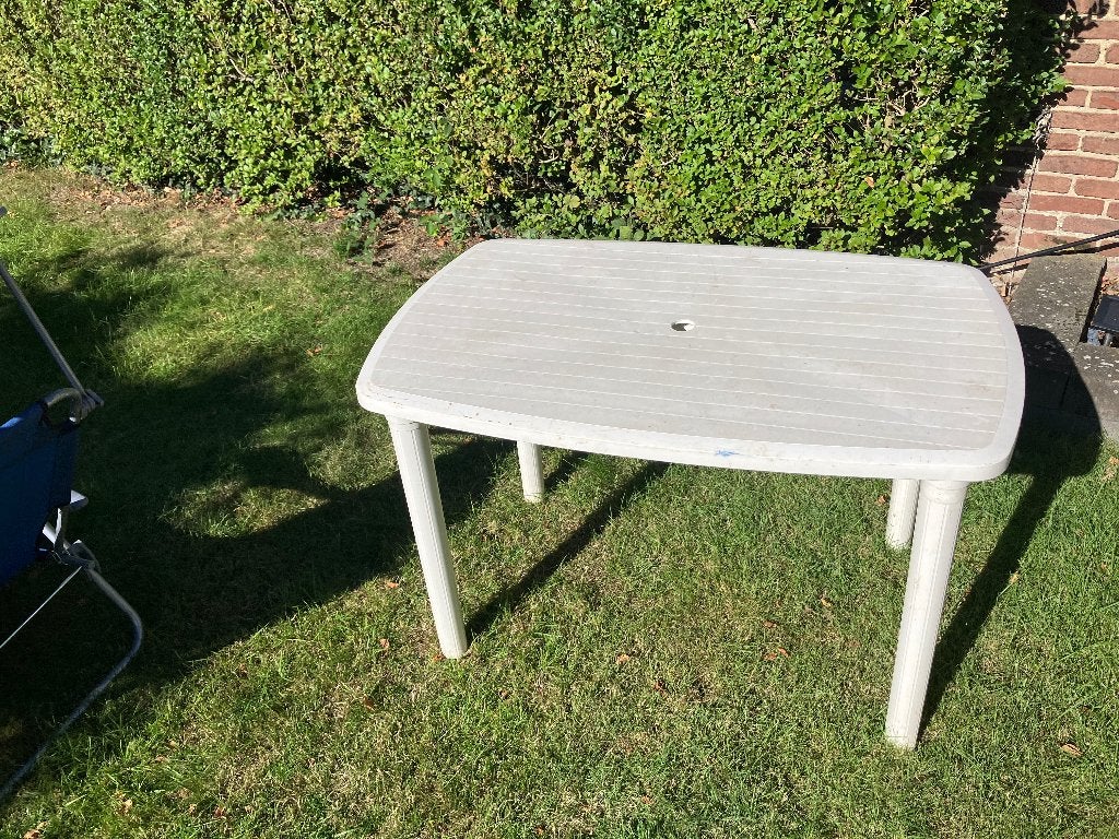 Tuin tafel kunststof, Ophalen of Verzenden, Gebruikt, Rechthoekig, Kunststof