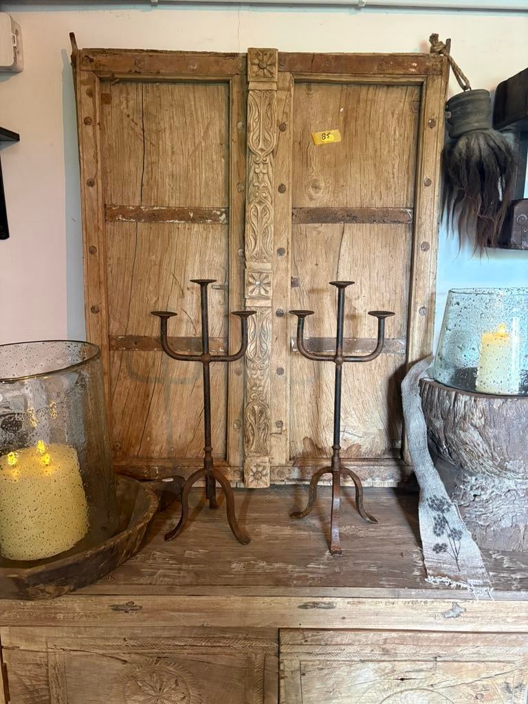 Stoere ijzeren kandelaren, 25 tot 50 cm, Nieuw, Ophalen of Verzenden, Nvt