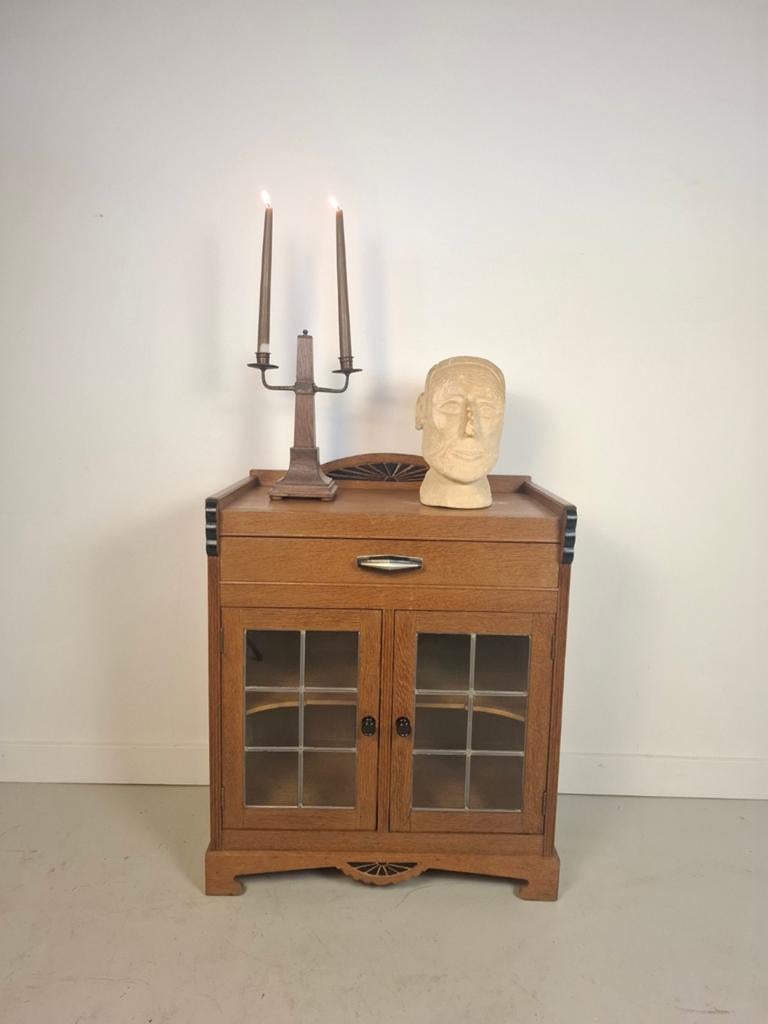 Art deco kast Amsterdamse / Haagse school theekast, Antiek en Kunst, Antiek | Meubels | Kasten, Ophalen of Verzenden