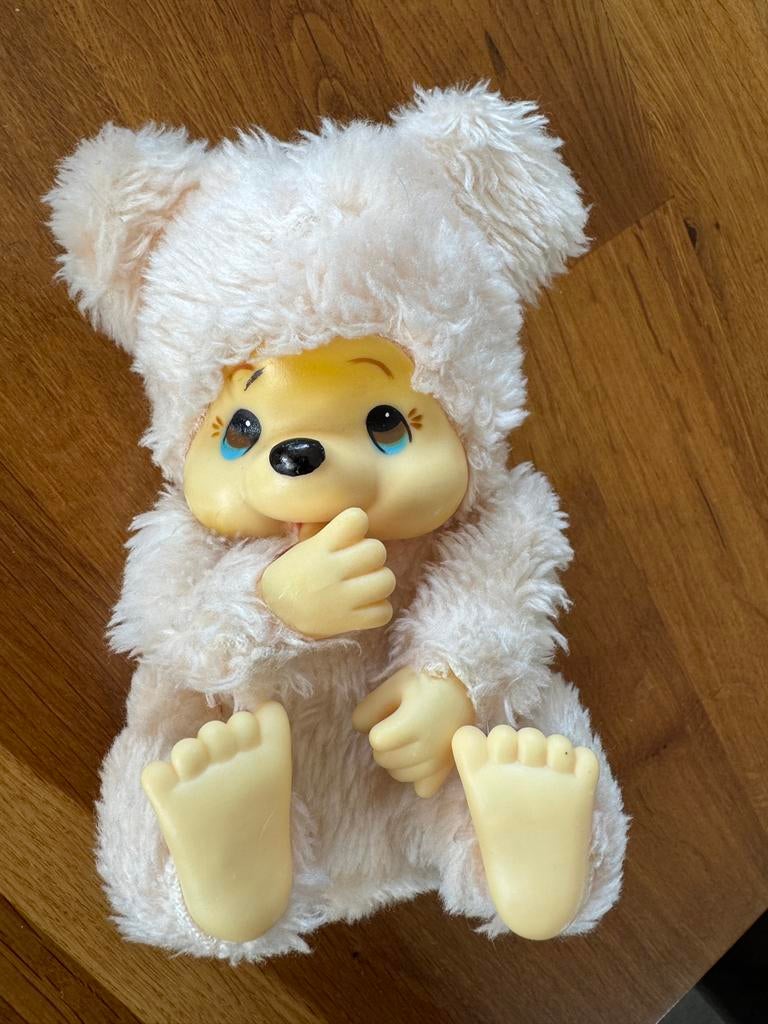 Vintage Monchhichi beertje in zeer goede staat, Gebruikt, Overige merken, Overige karakters, Overige typen