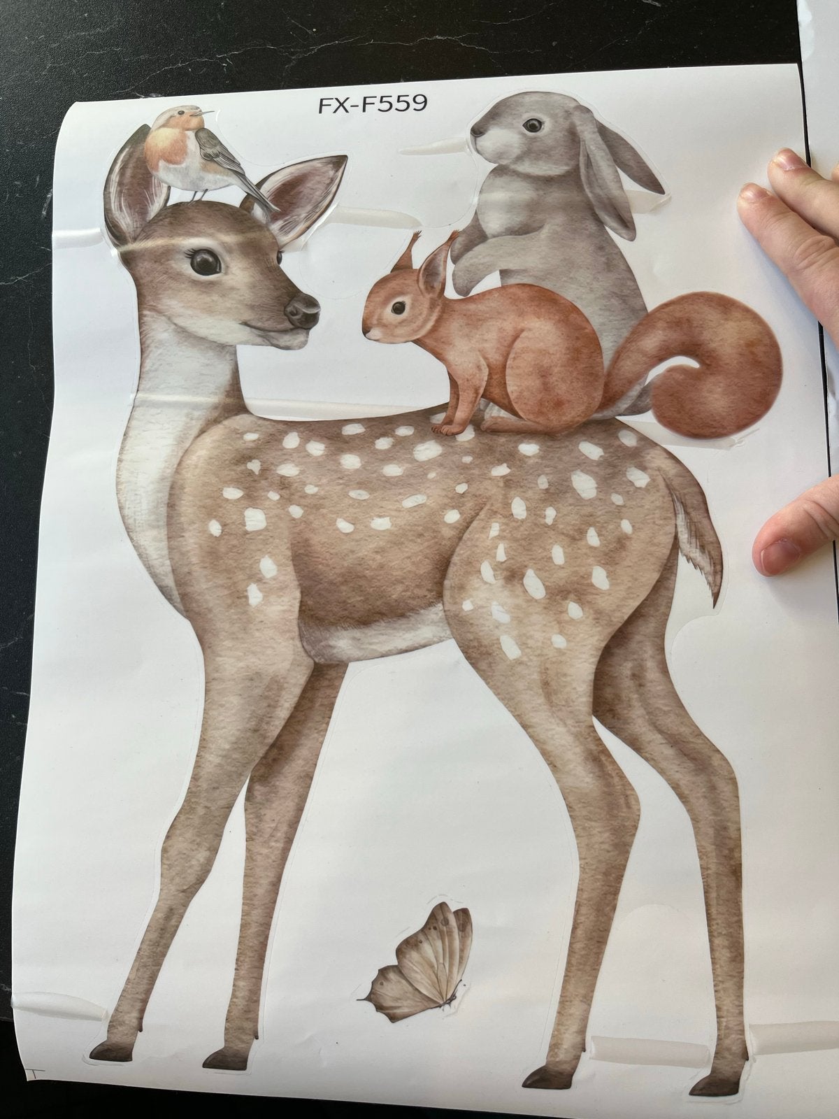 Gratis Muurstickers voor Kinderkamer - Dieren Hert Konijn, Meerkleurig, Nieuw, Ophalen of Verzenden, Kunststof