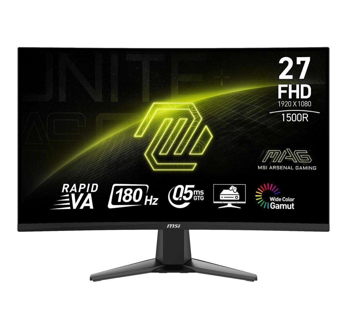 MSI MAG 27C6F Computer Monitor (27") 1920 x 1080 Pixels, HDMI, IPS, Curved, Full HD