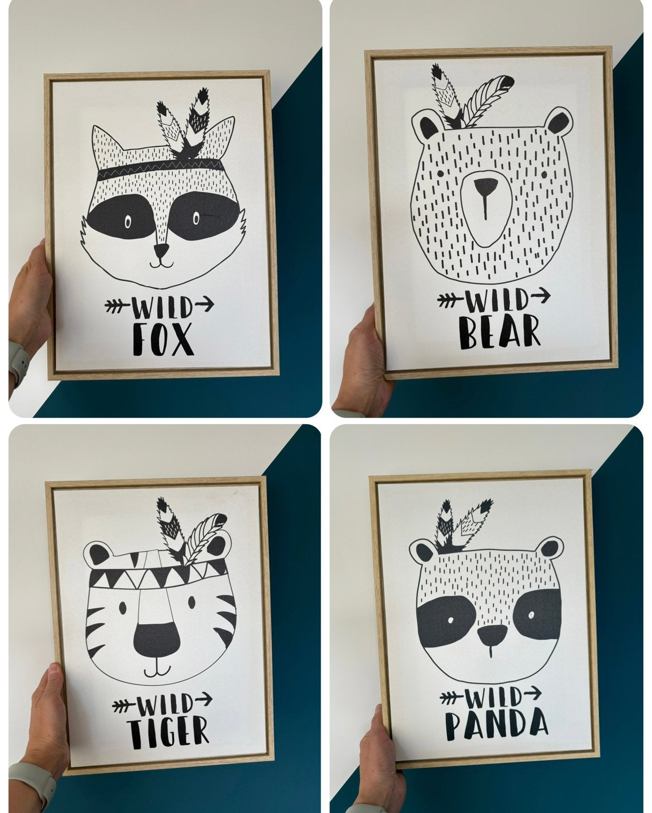 4 super leuke canvas lijsten met dieren    !, Kinderen en Baby's, Kinderkamer | Inrichting en Decoratie, Ophalen of Verzenden
