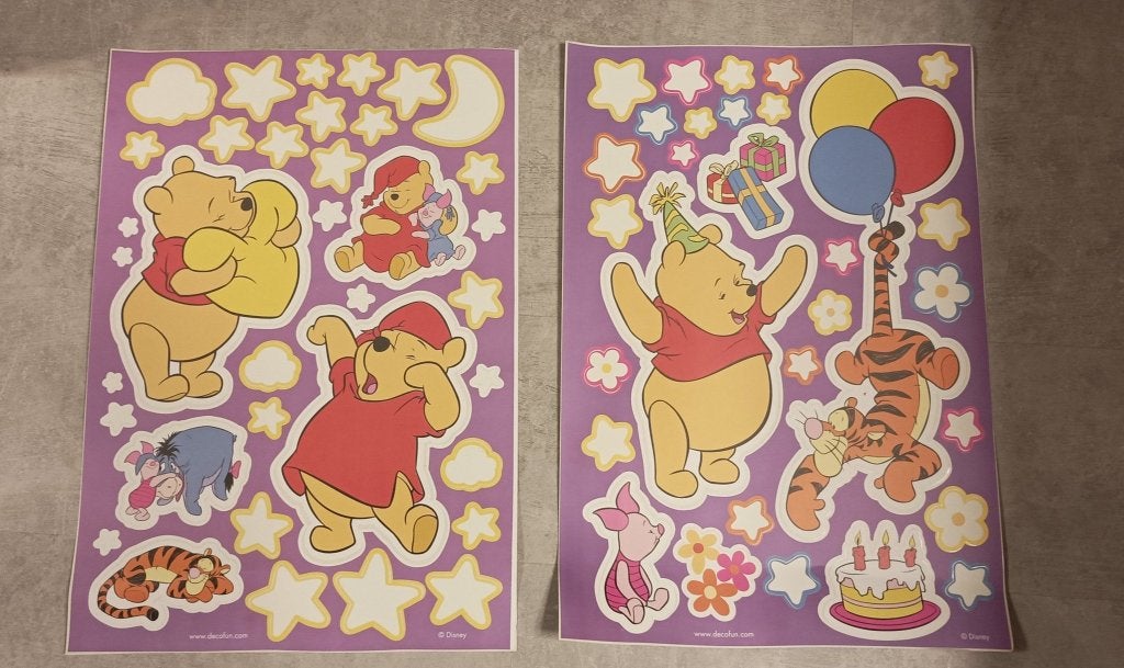 Winnie de Poeh Muurstickers - 2 grote vellen, Ophalen of Verzenden, Nieuw, Disney, Wanddecoratie