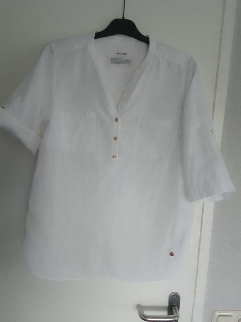 Mos mosh, witte linnen blouse., Maat 38/40 (M), MOS MOSH, Wit, Ophalen of Verzenden