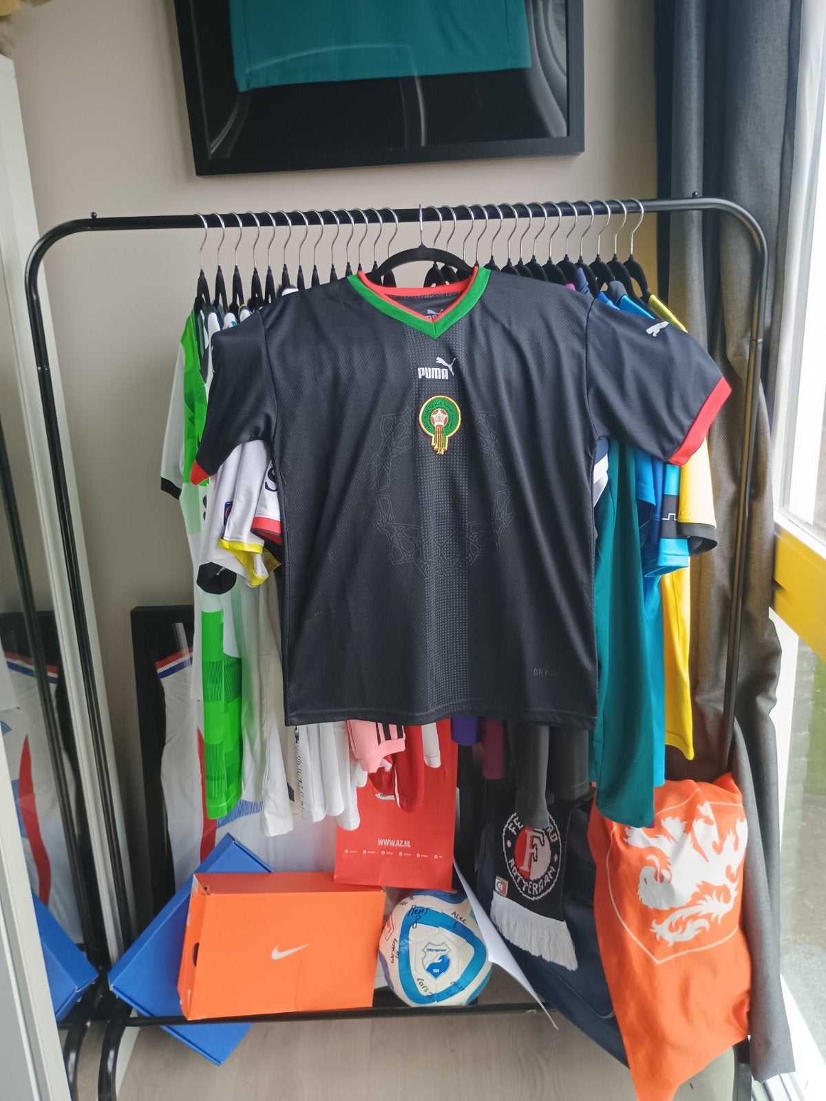 Marokko Puma voetbalshirt maat M, Puma, Maat 48/50 (M), Zwart, Ophalen of Verzenden