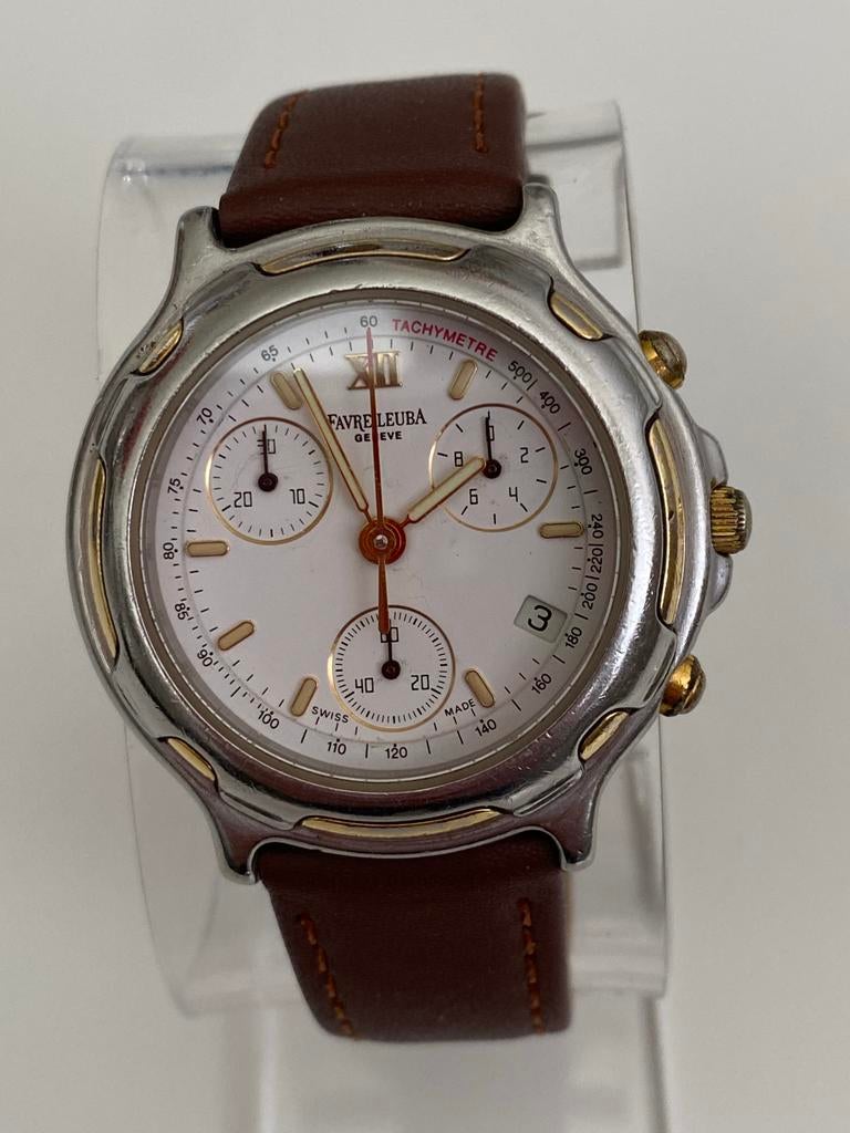 Favre-Leuba Geneve Chronograaf Herenhorloge, Overige merken, Staal, Polshorloge, Ophalen of Verzenden