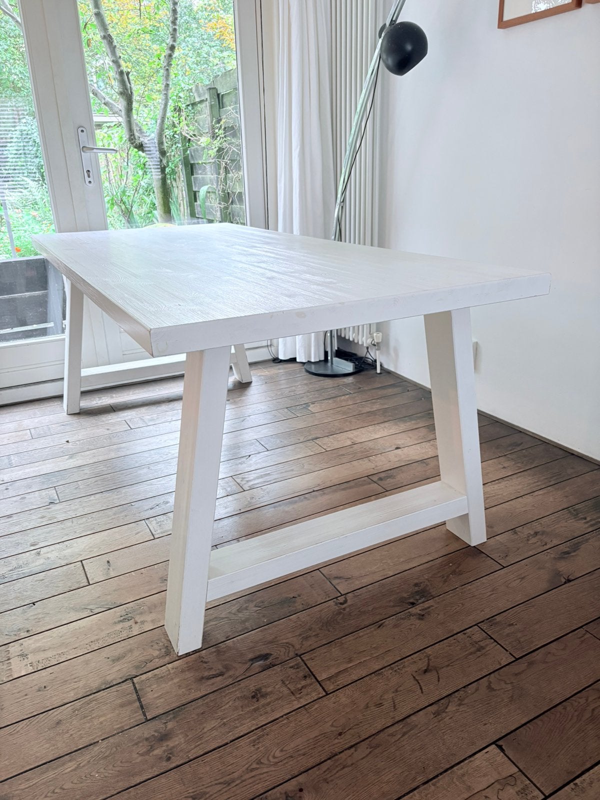 Eettafel Zuiver 200 x 90 cm, hout, wit, Ophalen, Gebruikt, 200 cm of meer, Scandinavisch